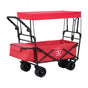 Gardeon Garden Cart with Removable Canopy Red GCT-FABRIC-ROOF-120KG-RD