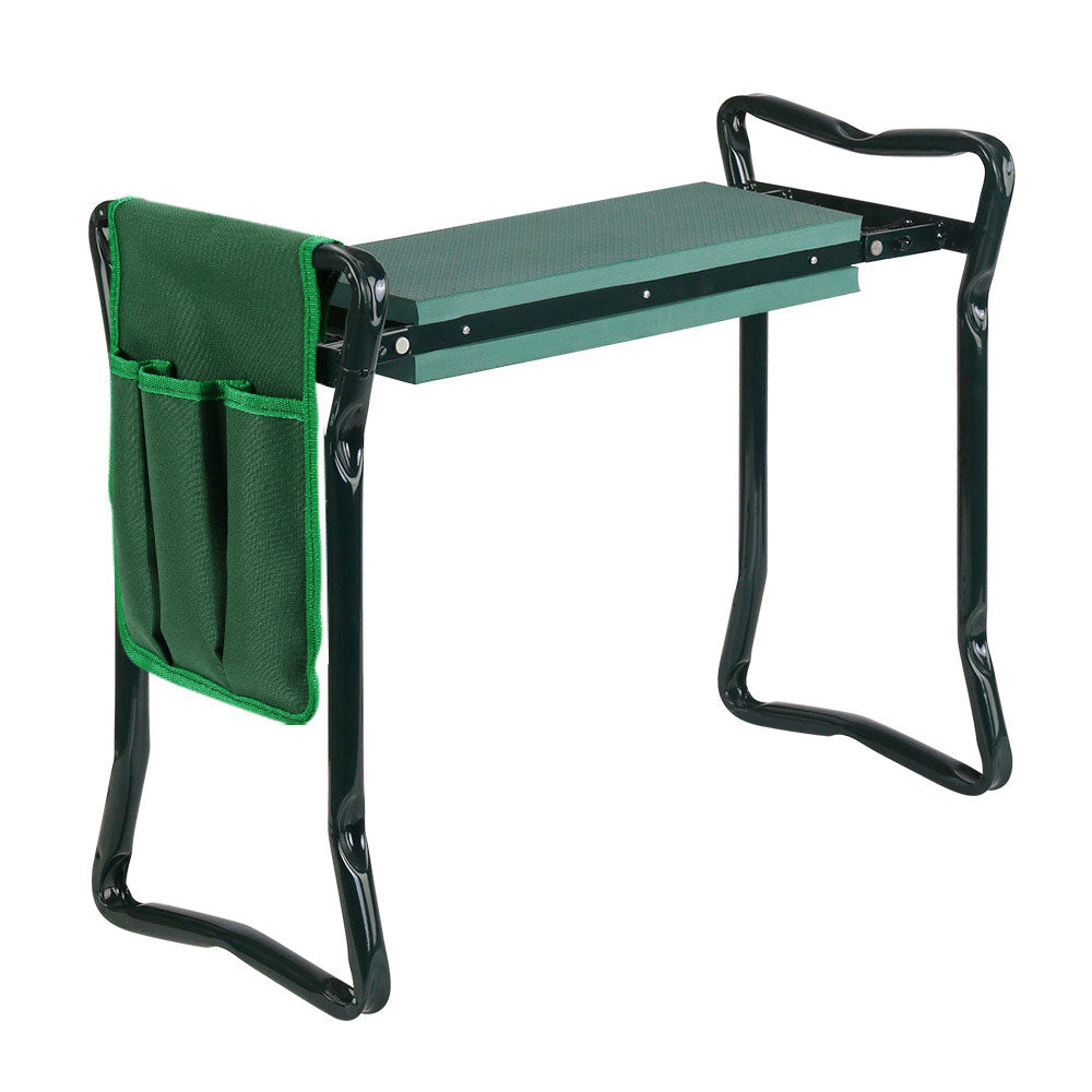Gardeon Garden Kneeler 3-in-1 Padded Seat Stool Outdoor Bench Knee Pad Foldable GCT-KNEELER-150KG-GN