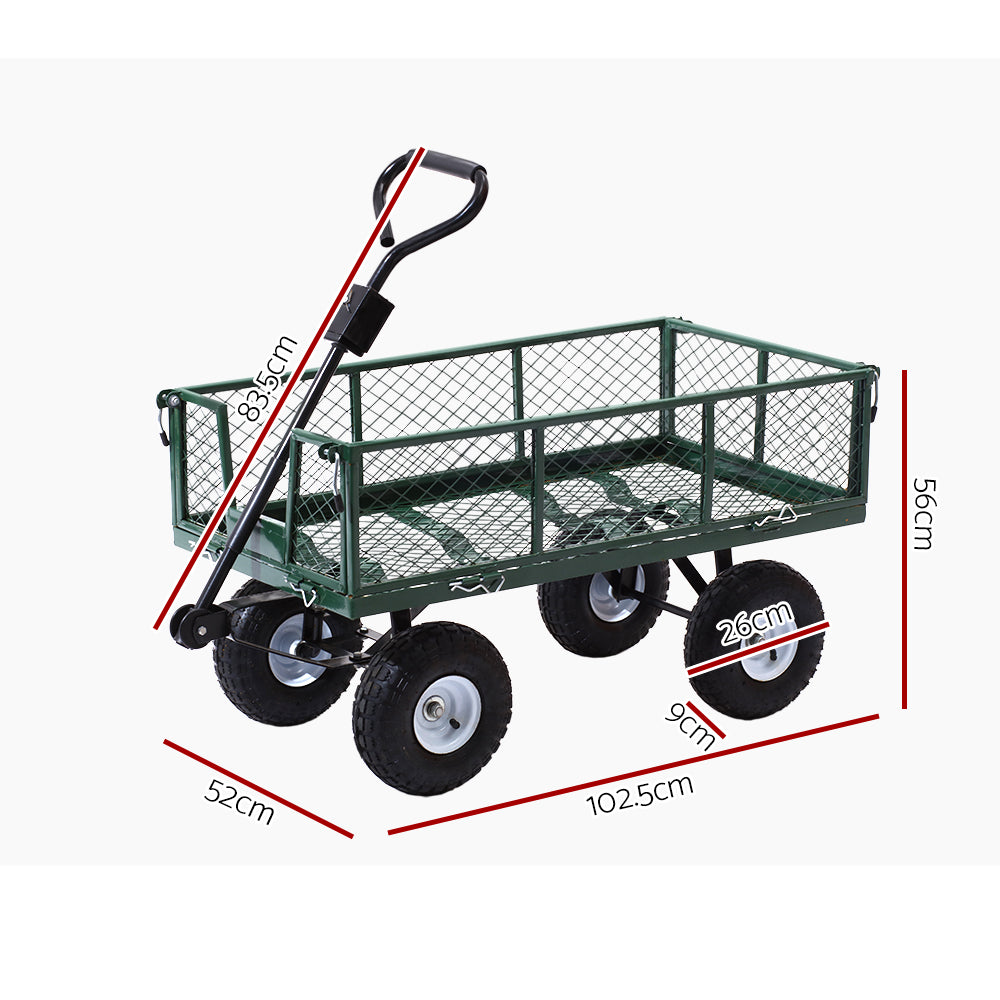 Gardeon Mesh Garden Steel Cart - Green GCT-MESH-360KG-GN