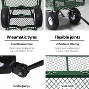 Gardeon Mesh Garden Steel Cart - Green GCT-MESH-360KG-GN