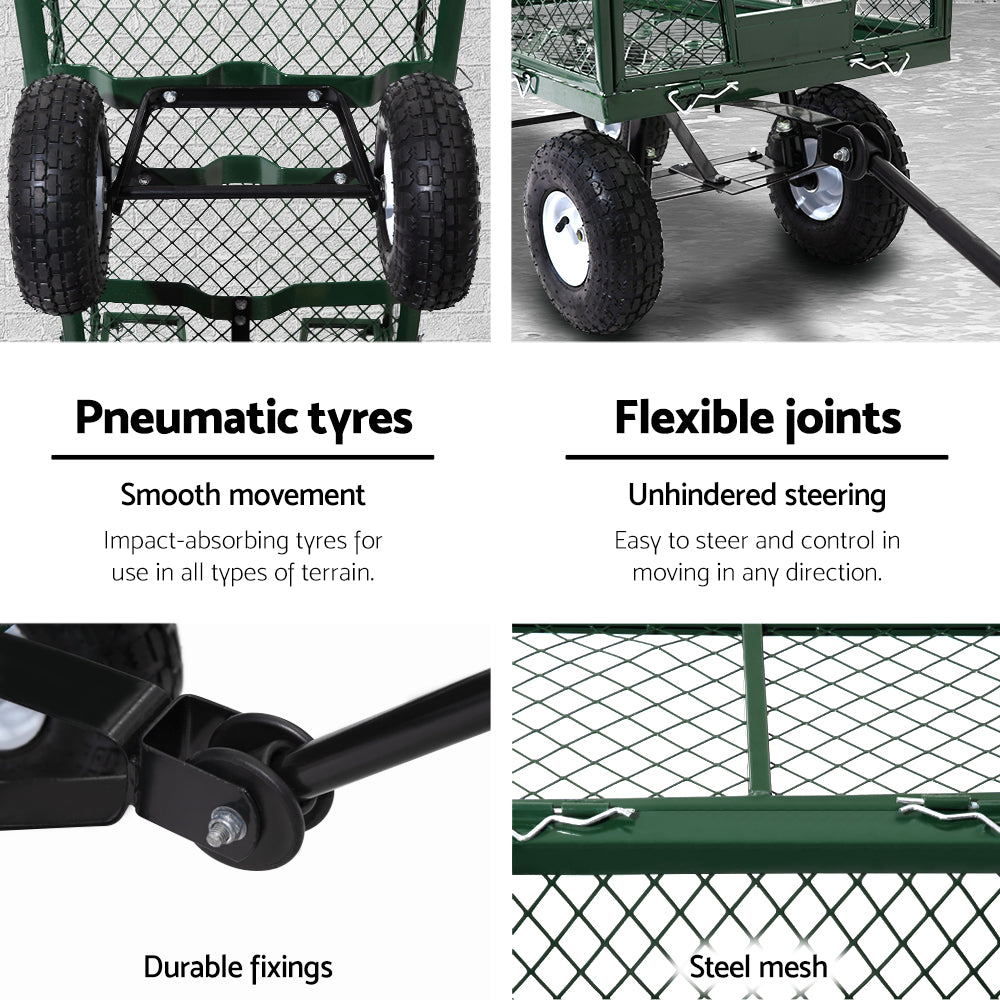 Gardeon Mesh Garden Steel Cart - Green GCT-MESH-360KG-GN