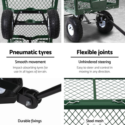 Gardeon Mesh Garden Steel Cart - Green GCT-MESH-360KG-GN