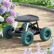 Gardeon Garden Cart Rolling Stool with Wheels Gardening Helper Seat Farm Yard GCT-SEAT-200KG-BK