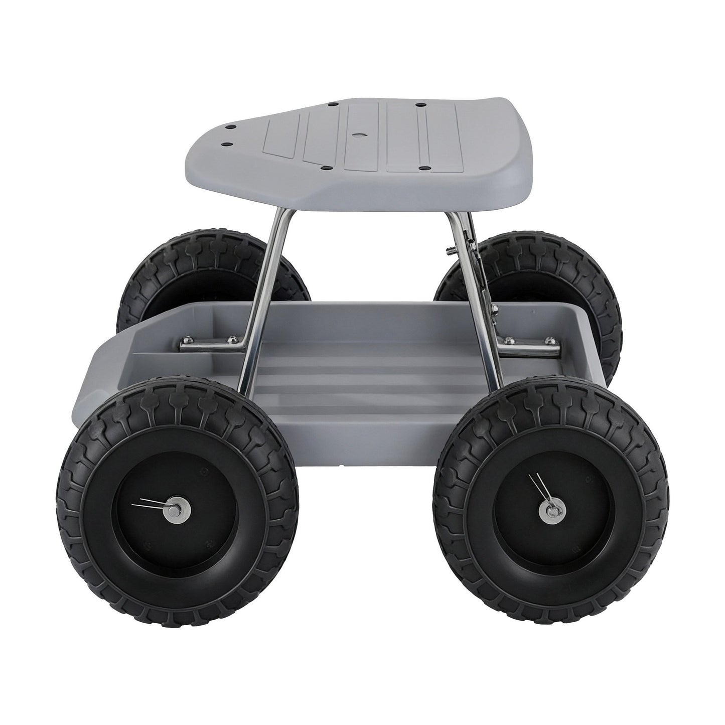 Gardeon Garden Cart Seat with Wheels, Rolling Work Stool with Tool Storage Tray, 440lbs (200kg) Heavy Duty GCT-SEAT-200KG-GY