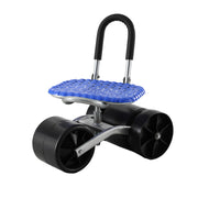 Gardeon Garden Stool Seat Foldable with Wheels Blue GCT-STEEL-130KG-BL