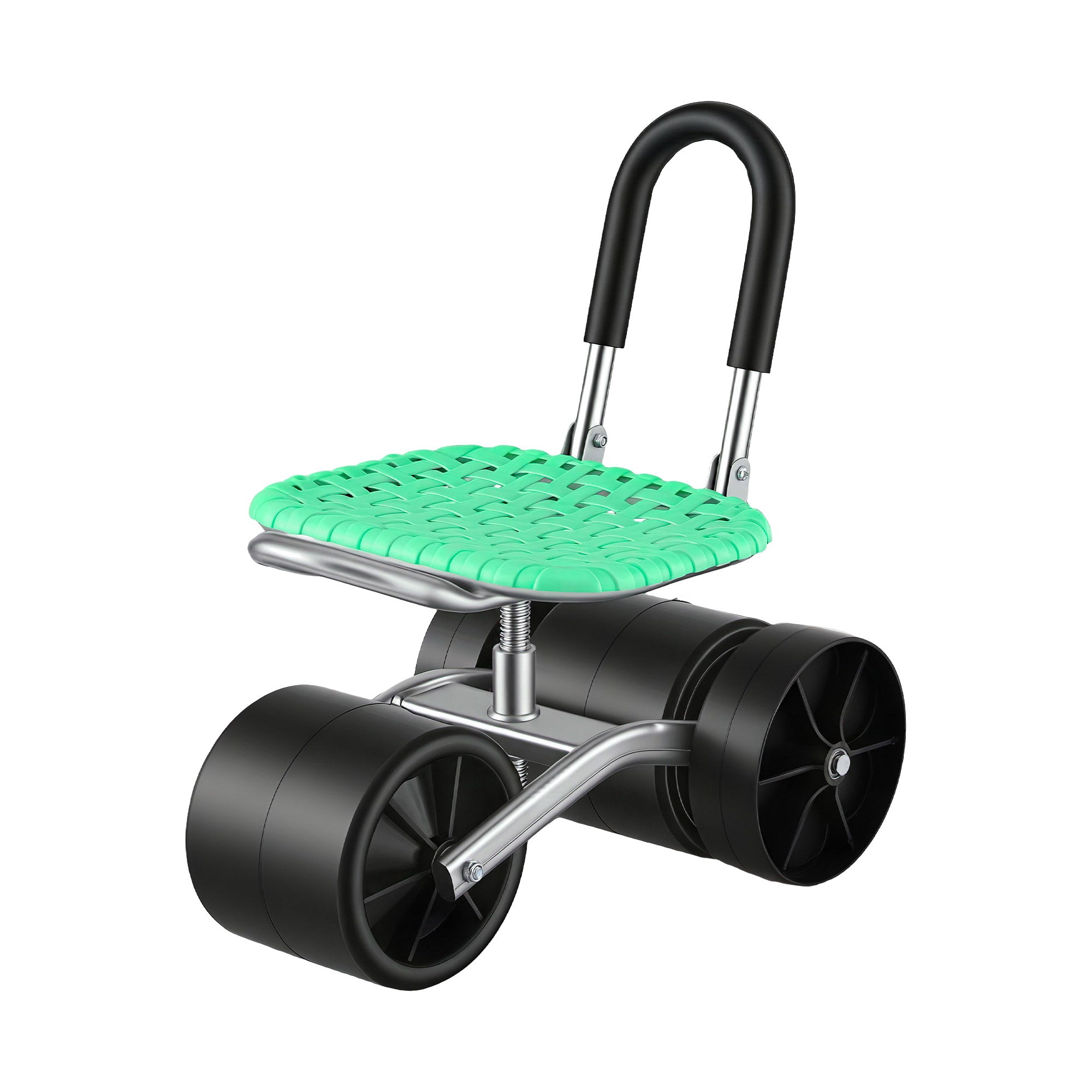 Gardeon Gardening Cart with 360 degrees Swivel Seat | Rolling Work Seat with Adjustable Height & All-Terrain GCT-STEEL-130KG-LGR