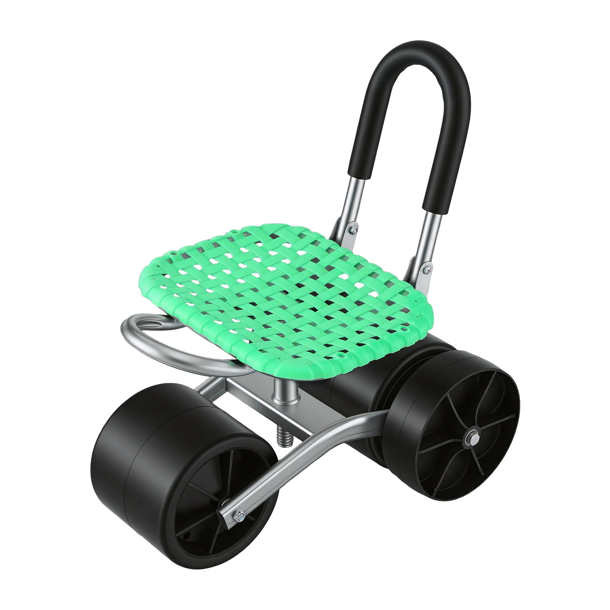 Gardeon Gardening Cart with 360 degrees Swivel Seat | Rolling Work Seat with Adjustable Height & All-Terrain GCT-STEEL-130KG-LGR