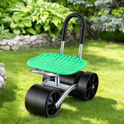 Gardeon Gardening Cart with 360 degrees Swivel Seat | Rolling Work Seat with Adjustable Height & All-Terrain GCT-STEEL-130KG-LGR