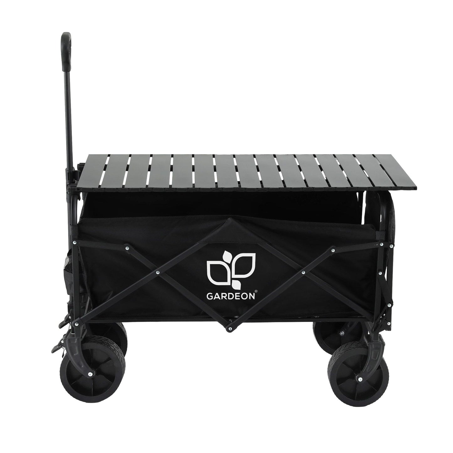 Gardeon Folding Camping Wagon Heavy Duty Utility Cart with Tailgate Table 150L GCT-W-TABLE-86-BK
