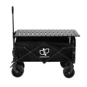 Gardeon Folding Camping Wagon Heavy Duty Utility Cart with Tailgate Table 150L GCT-W-TABLE-86-BK