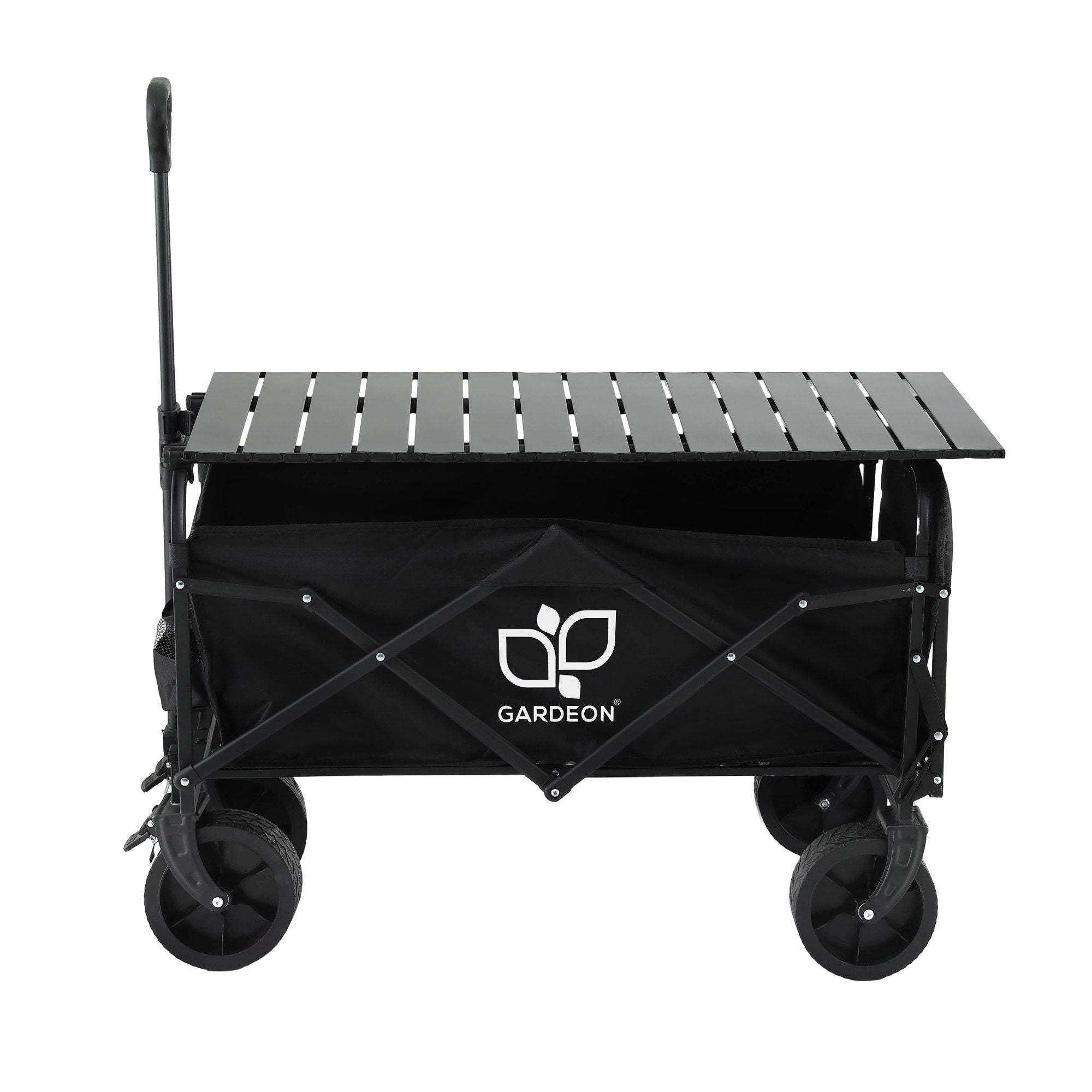 Gardeon Folding Camping Wagon Heavy Duty Utility Cart with Tailgate Table 150L GCT-W-TABLE-86-BK