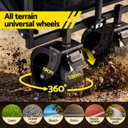Gardeon Folding Camping Wagon Heavy Duty Utility Cart with Tailgate Table 150L GCT-W-TABLE-86-BK