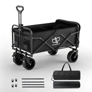Gardeon Folding Camping Wagon Heavy Duty Utility Cart with Tailgate Table 150L GCT-W-TABLE-86-BK