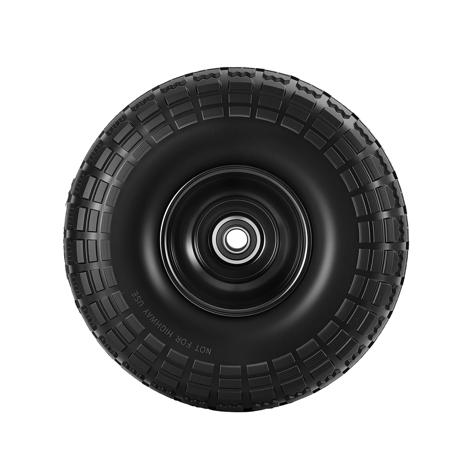 Gardeon 2pcs, 4.10/3.50-4 Tire And Wheel Flat Free, 26cm Solid Rubber Tires with 5/8 Axle Bore Hole And GCT-WHEEL-1SET-BK