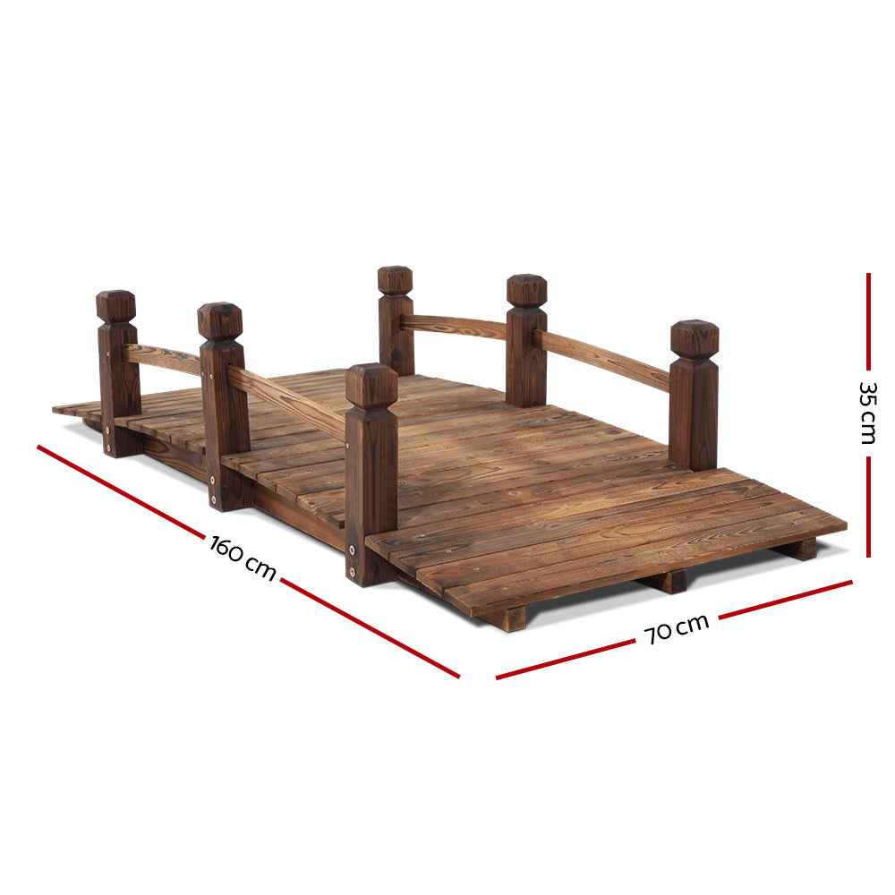Gardeon Garden Decor Outdoor Ornament Wooden Bridge 160cm GD-BRIDGE-CC