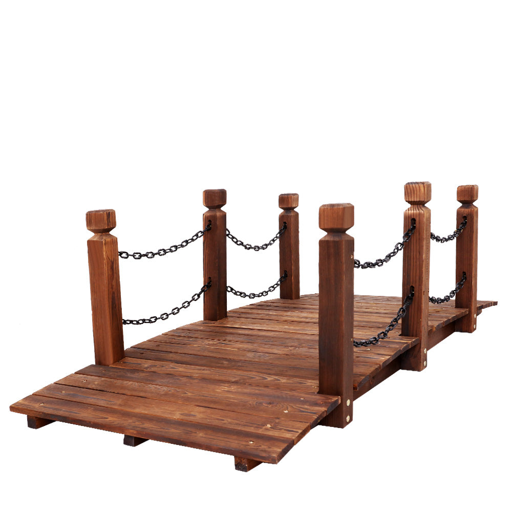 Gardeon Garden Decor Outdoor Ornament Wooden Bridge Chain 160cm GD-BRIDGE-CHAIN-CC