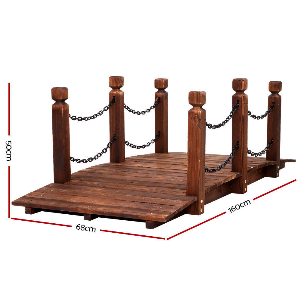Gardeon Garden Decor Outdoor Ornament Wooden Bridge Chain 160cm GD-BRIDGE-CHAIN-CC