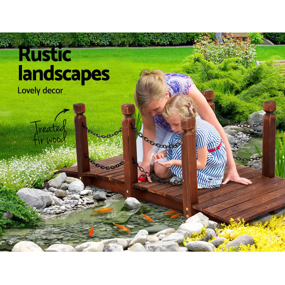 Gardeon Garden Decor Outdoor Ornament Wooden Bridge Chain 160cm GD-BRIDGE-CHAIN-CC
