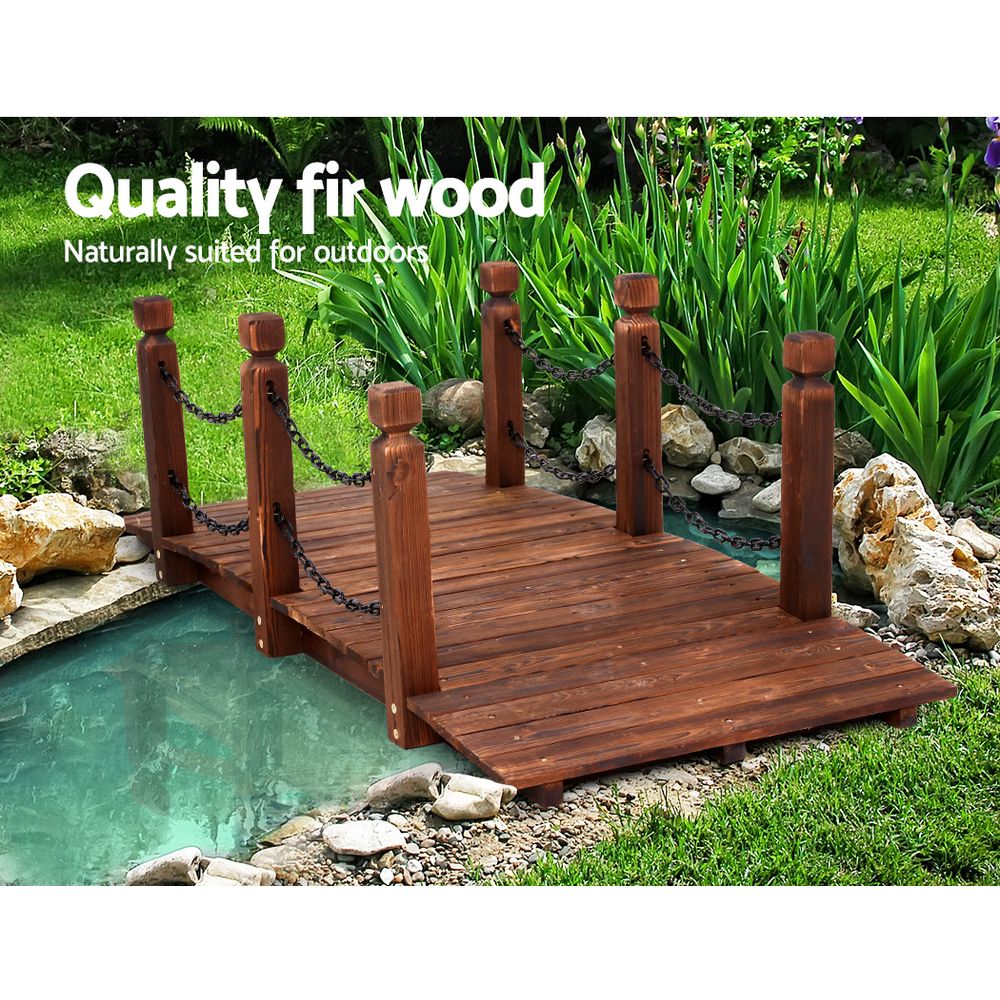 Gardeon Garden Decor Outdoor Ornament Wooden Bridge Chain 160cm GD-BRIDGE-CHAIN-CC