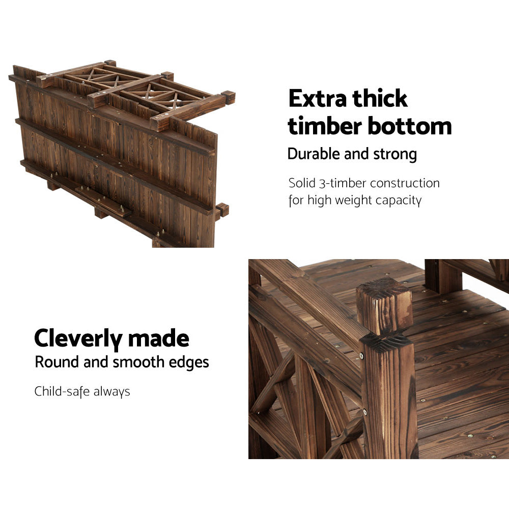 Gardeon Garden Decor Outdoor Ornament Wooden Bridge 150cm GD-BRIDGE-SH2265
