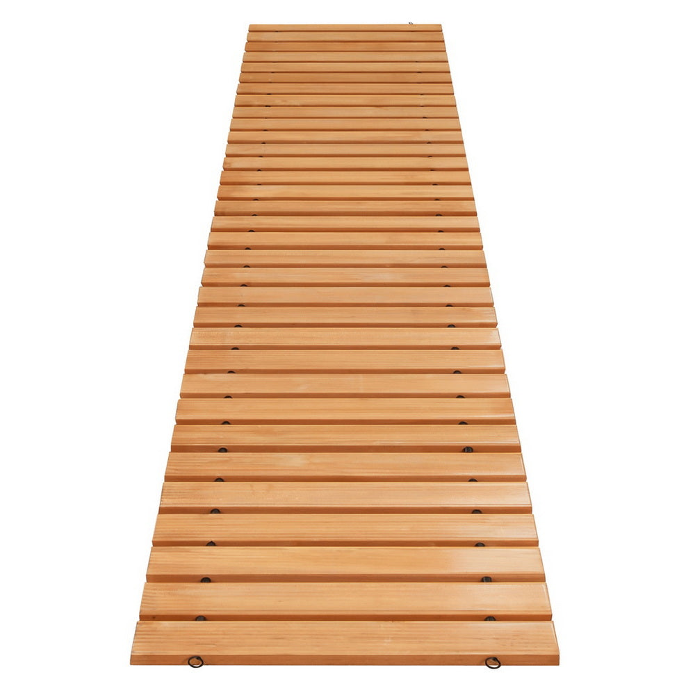 Gardeon 8FT Wooden Garden Pathway Roll-Out Straight Walkway Outdoor Backyard Brown GD-PW-8FT-BR