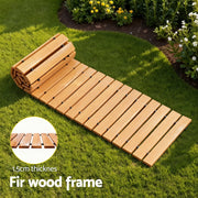 Gardeon 8FT Wooden Garden Pathway Roll-Out Straight Walkway Outdoor Backyard Brown GD-PW-8FT-BR