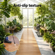 Gardeon 8FT Wooden Garden Pathway Roll-Out Straight Walkway Outdoor Backyard Brown GD-PW-8FT-BR