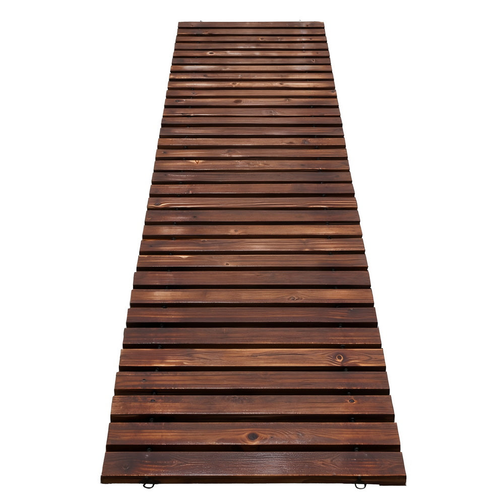 Gardeon 8FT Wooden Garden Pathway Roll-Out Straight Walkway Outdoor Backyard Charcoal Brown GD-PW-8FT-CC