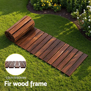 Gardeon 8FT Wooden Garden Pathway Roll-Out Straight Walkway Outdoor Backyard Charcoal Brown GD-PW-8FT-CC