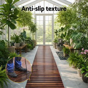 Gardeon 8FT Wooden Garden Pathway Roll-Out Straight Walkway Outdoor Backyard Charcoal Brown GD-PW-8FT-CC