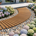 Gardeon 8FT Wooden Garden Pathway Roll-Out Curved Walkway Outdoor Backyard Brown GD-PW-C-8FT-BR