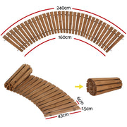 Gardeon 8FT Wooden Garden Pathway Roll-Out Curved Walkway Outdoor Backyard Brown GD-PW-C-8FT-BR