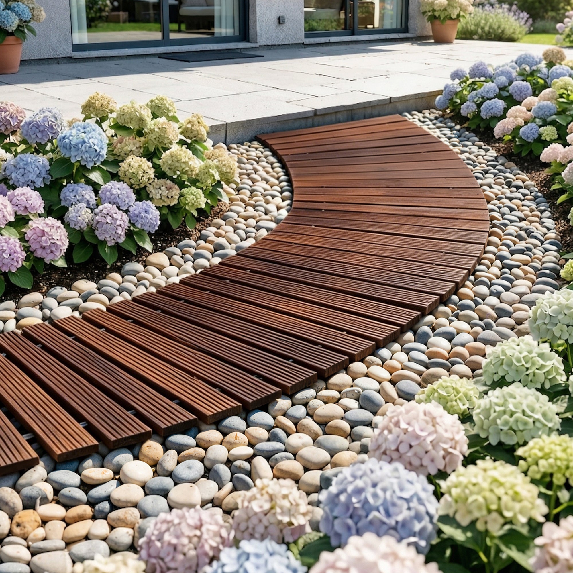 Gardeon 8FT Wooden Garden Pathway Roll-Out Curved Walkway Outdoor Backyard Charcoal Brown GD-PW-C-8FT-CC