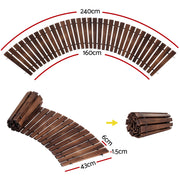 Gardeon 8FT Wooden Garden Pathway Roll-Out Curved Walkway Outdoor Backyard Charcoal Brown GD-PW-C-8FT-CC