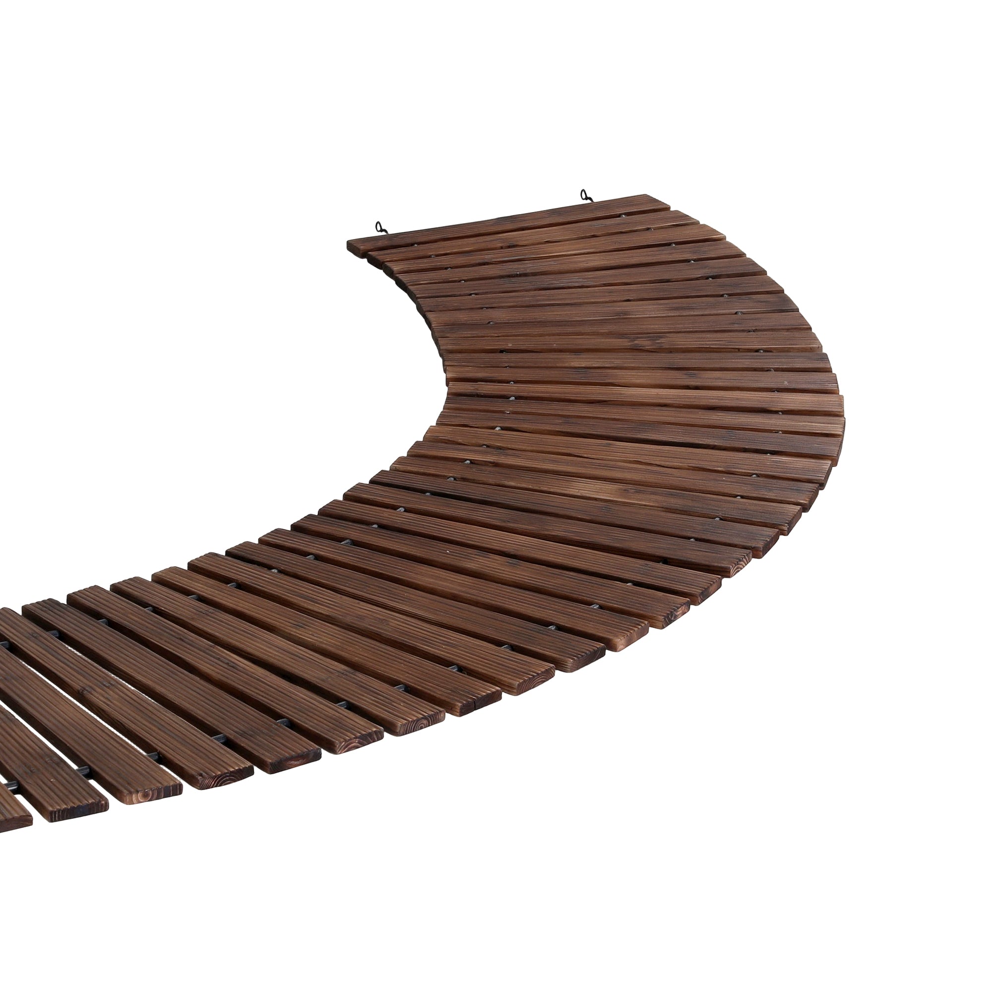 Gardeon 8FT Wooden Garden Pathway Roll-Out Curved Walkway Outdoor Backyard Charcoal Brown GD-PW-C-8FT-CC