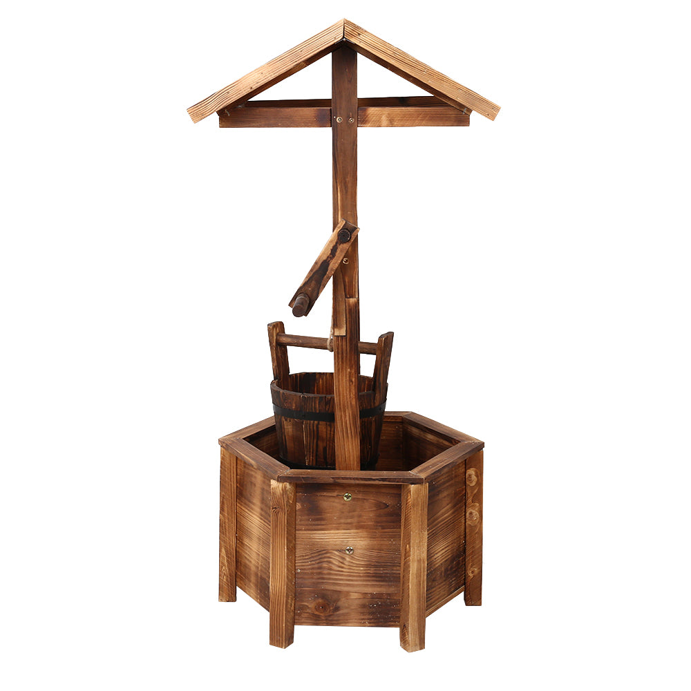 Gardeon Garden Decor Outdoor Ornament Wooden Wishing Well GD-WELL-CC