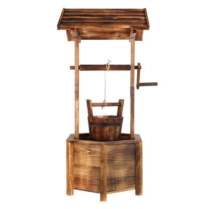 Gardeon Garden Decor Outdoor Ornament Wooden Wishing Well GD-WELL-CC