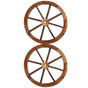 Gardeon Garden Decor Outdoor Ornament 2X Wooden Wagon Wheel GD-WHEEL-2X-CC