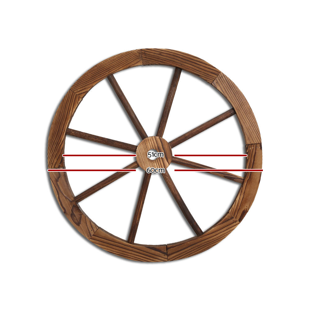 Gardeon Garden Decor Outdoor Ornament Wooden Wagon Wheel GD-WHEEL-X-CC