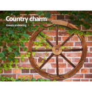 Gardeon Garden Decor Outdoor Ornament Wooden Wagon Wheel GD-WHEEL-X-CC