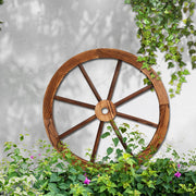 Gardeon Garden Decor Outdoor Ornament Wooden Wagon Wheel GD-WHEEL-X-CC