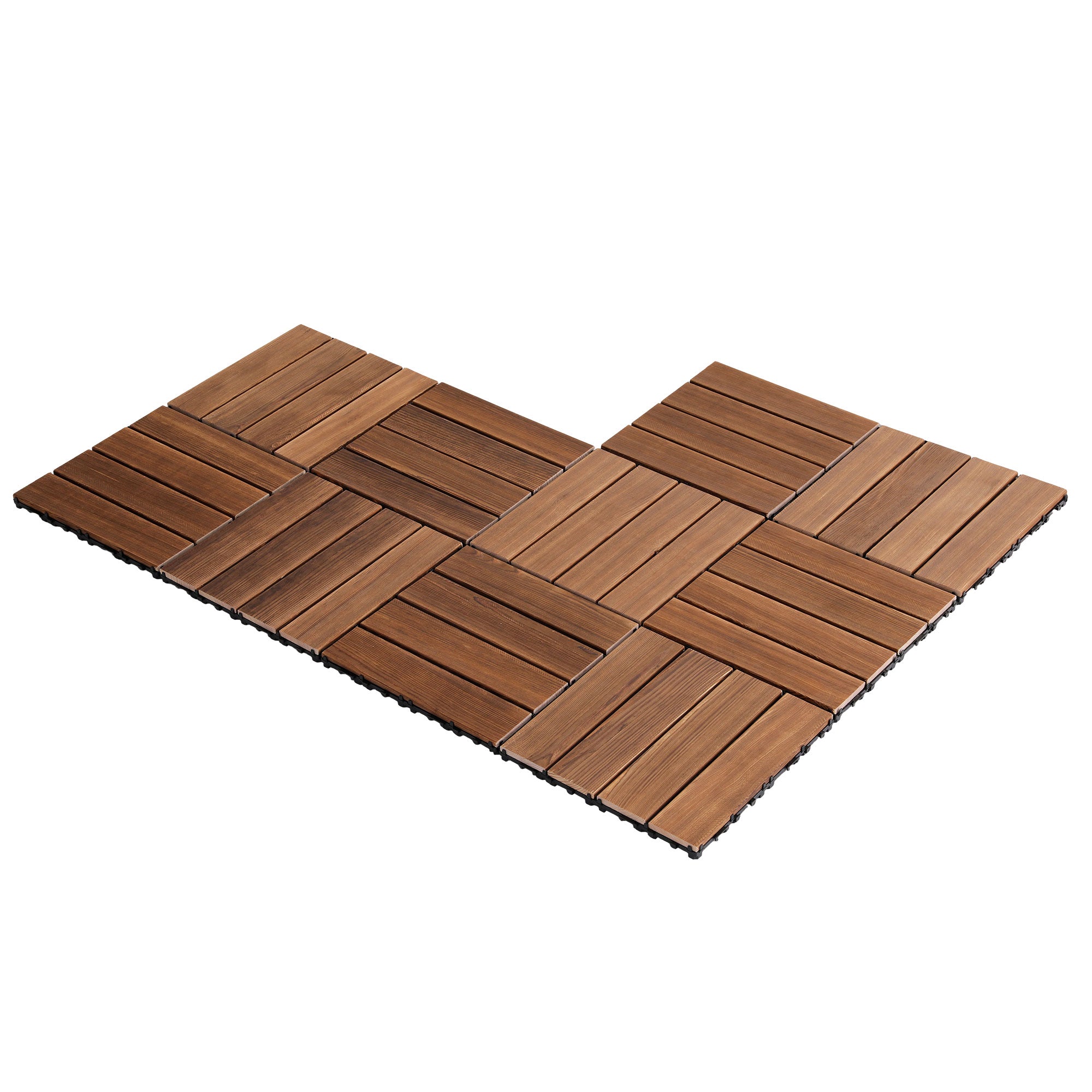 Gardeon 10PCS Wood Deck Tiles 30x30cm Interlocking Floor Tiles for Patio Balcony Garden GD-WT-10PCS-BR