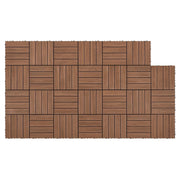 Gardeon 27PCS Wood Deck Tiles 30x30cm Interlocking Floor Tiles for Patio Balcony Garden GD-WT-27PCS-BR