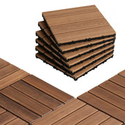 Gardeon 27PCS Wood Deck Tiles 30x30cm Interlocking Floor Tiles for Patio Balcony Garden GD-WT-27PCS-BR