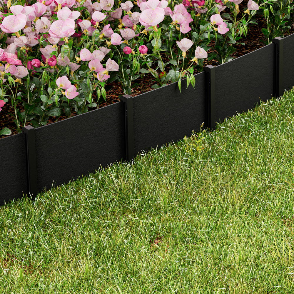 Green Fingers Garden Edging 15CM x 30M Border Support Landscape Edge Black GE-PE-15030-BK
