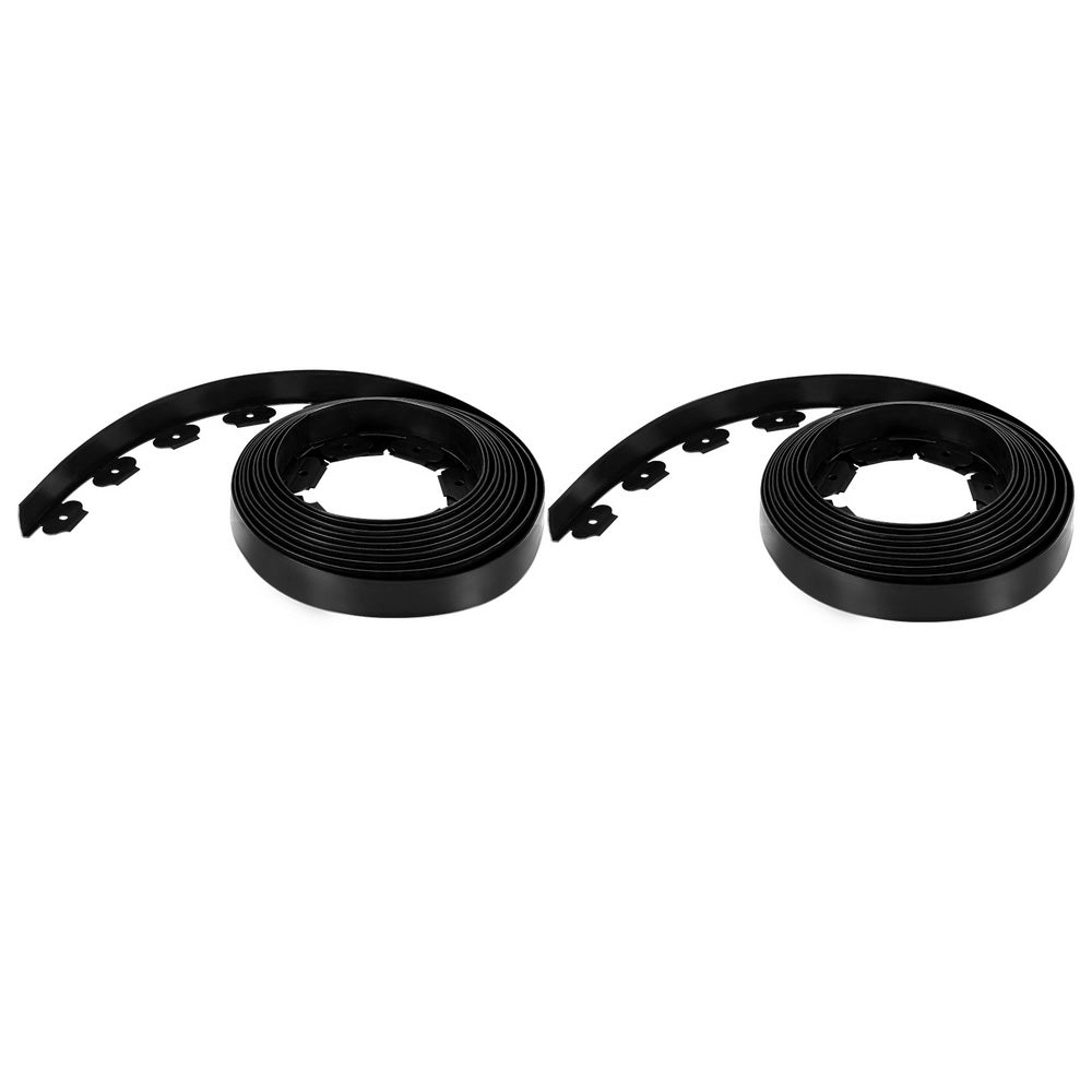 Green Fingers Garden Edging 5CM x 10M Border Support Landscape Edge Black X2