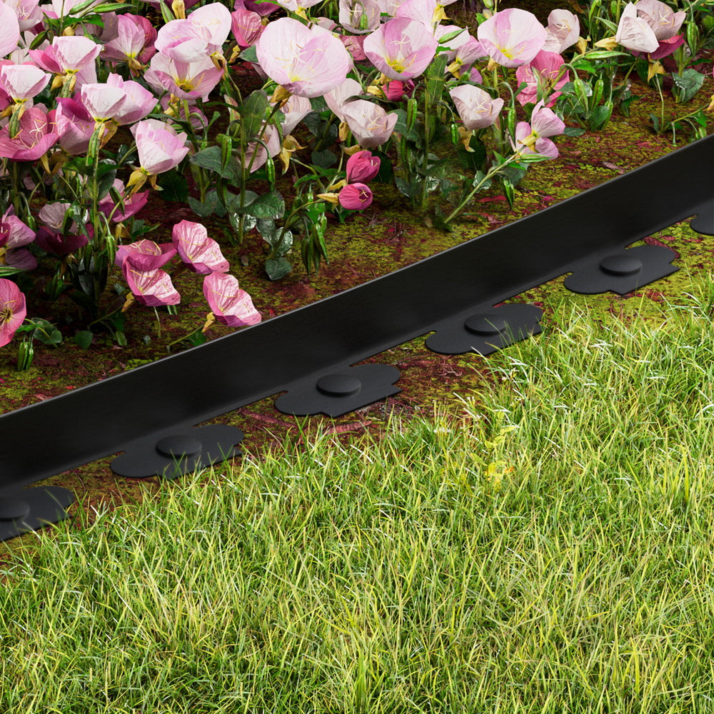 Green Fingers Garden Edging 5CM x 10M Border Support Landscape Edge Black X2 GE-PE-20-BK
