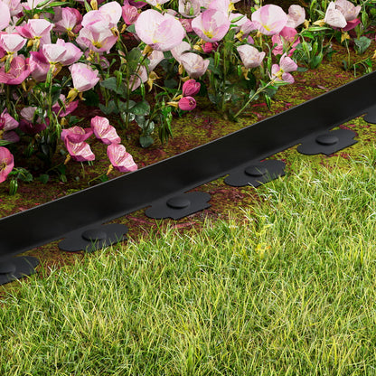Green Fingers Garden Edging 5CM x 10M Border Support Landscape Edge Black X2 GE-PE-20-BK