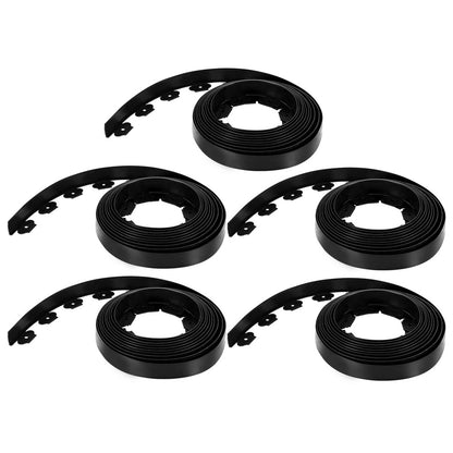 Green Fingers Garden Edging 5CM x 10M Border Support Landscape Edge Black X5 GE-PE-50-BK