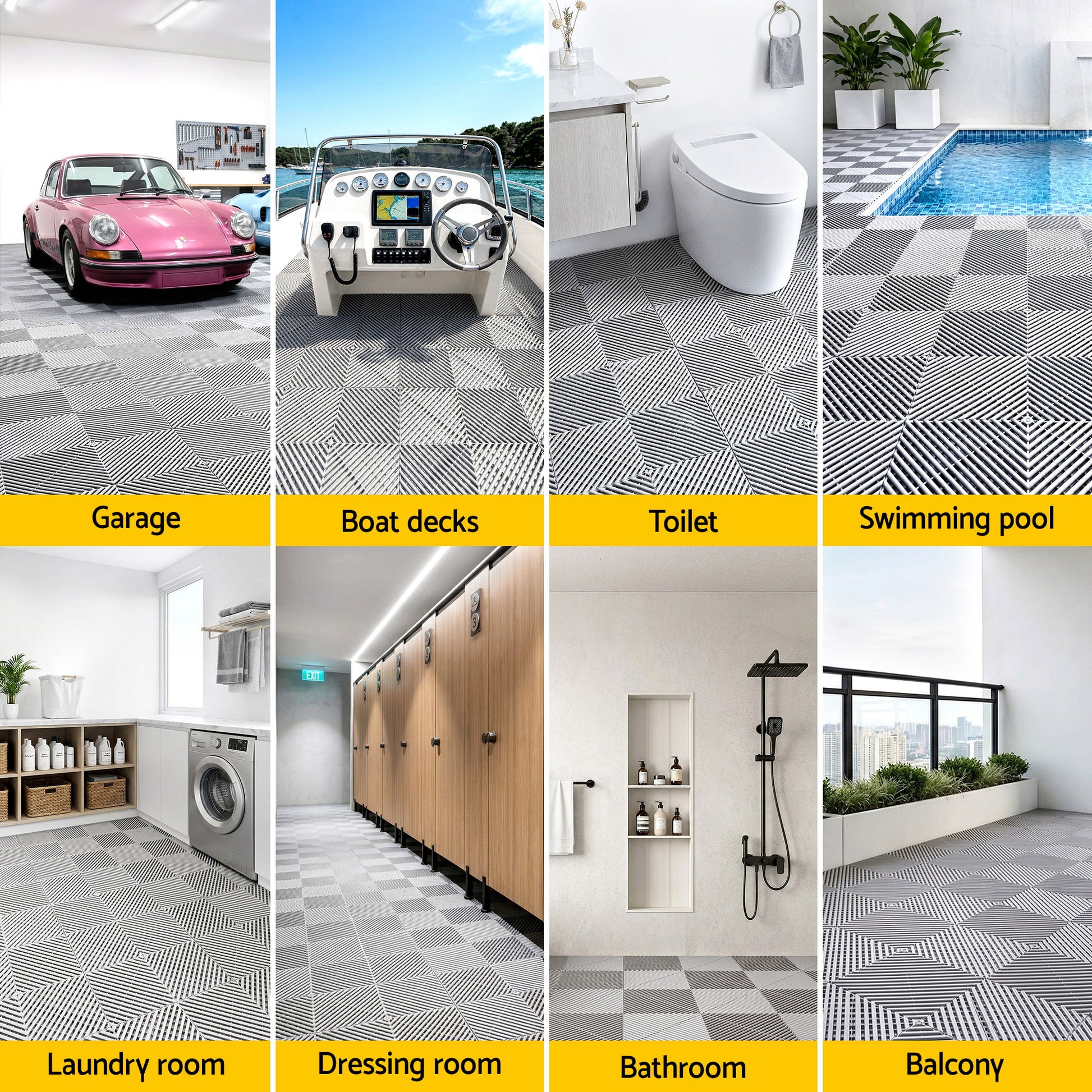 Giantz 20PCS Garage Floor Tiles Interlocking Drainage Non-Slip Tiles Heavy Duty for Workshop Grey GFT-40X40-20P-GR